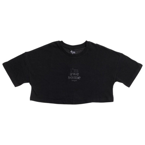 Target Παιδικό σετ Loose Crop Top & Shorts Single Jersey Set ''Awesome''